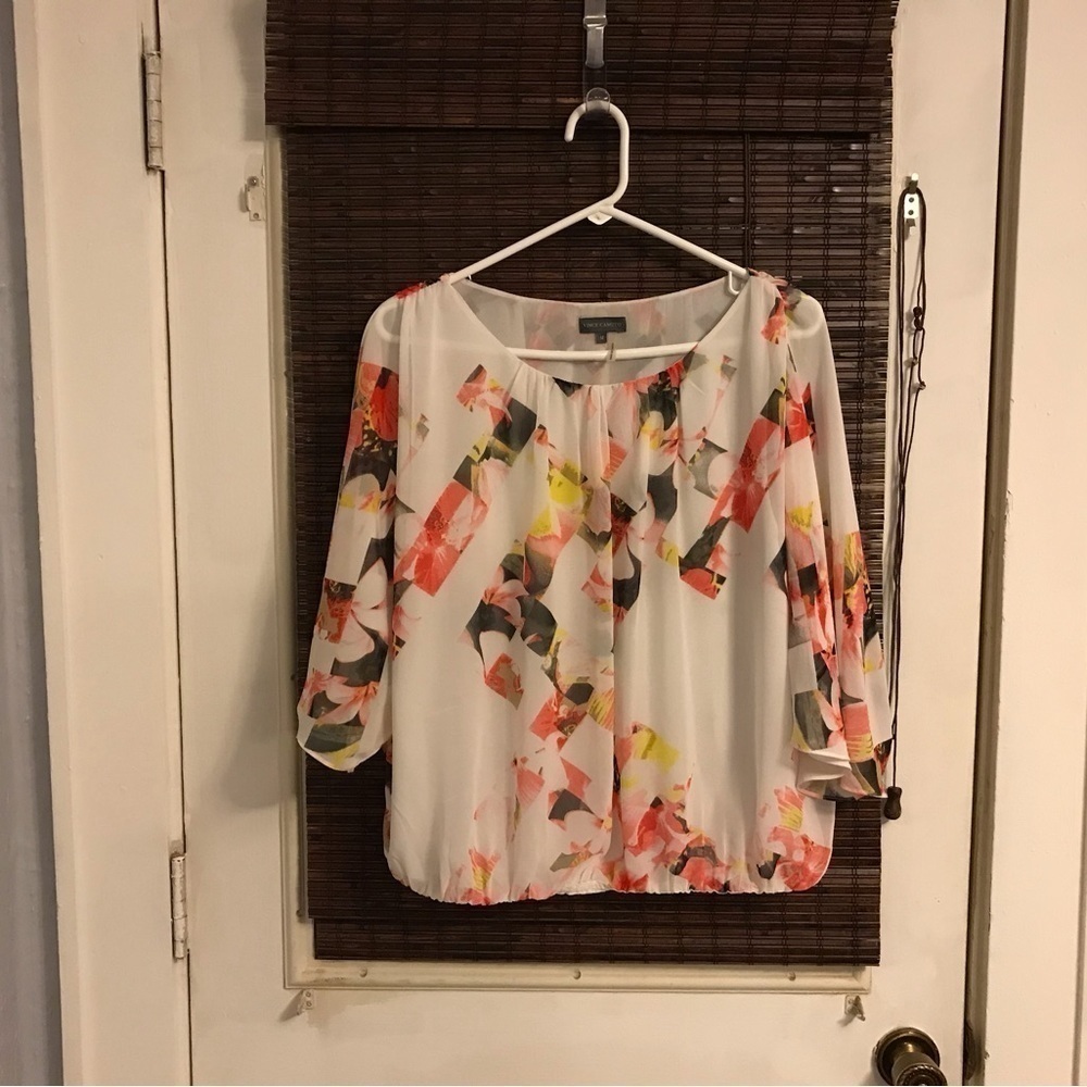 Vince Camuto Ballon Sleeve Shear Blouse